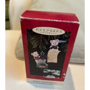 Hallmark Keepsake Ornament Dear Santa Hang Together 1994 - 2 pieces